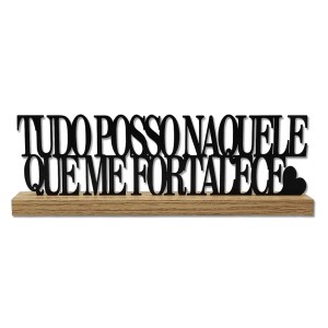 PLACA DECORATIVA DE MESA EM MADEIRA E METAL REF: APRL009 PLACA DECORATIVA DE MESA EM MADEIRA E METAL REF: APRL009