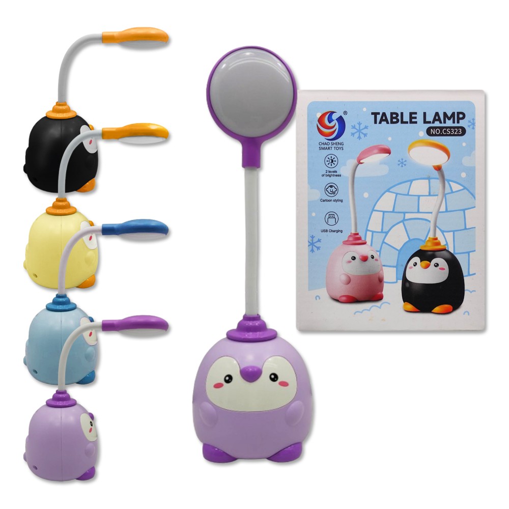 LUMINÁRIA DE MESA MODELO PINGUIM COM CABO USB EM PLÁSTICO REF: AP323-1L