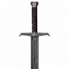 ESPADA DECORATIVA DE METAL COM LÂMINA SEM CORTE E SUPORTE DE MADEIRA REF: PFL18909