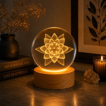 LUMINÁRIA GLOBO MODELO FLOR DE LÓTUS DE VIDRO REF: AP7814WL-6HH