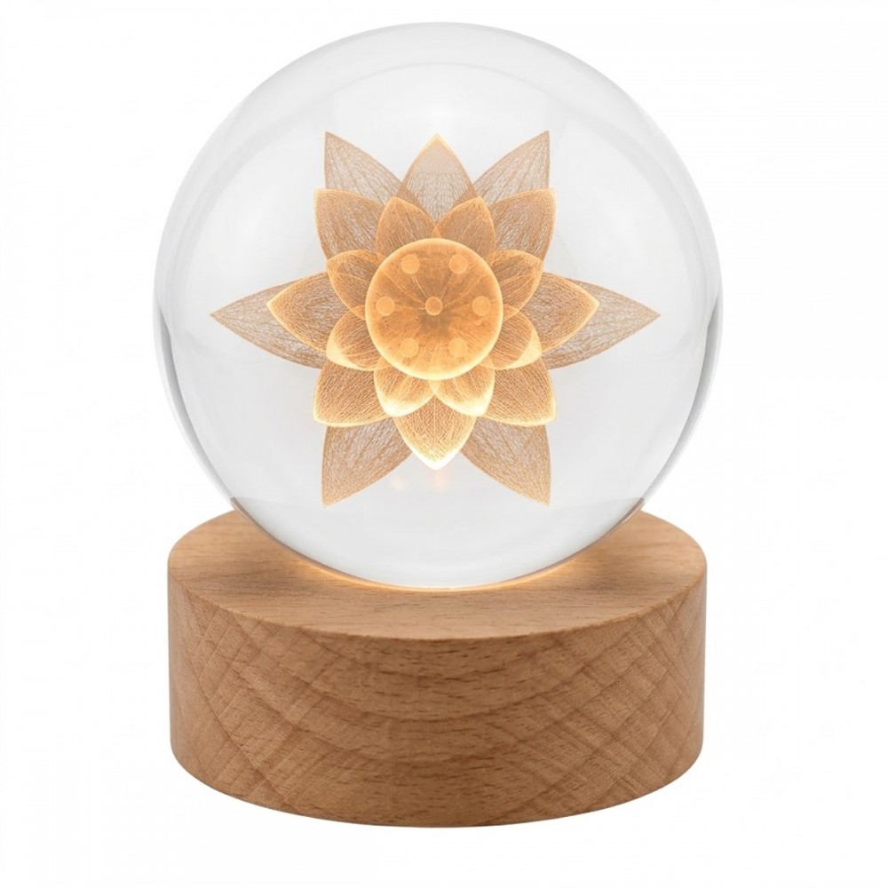 LUMINÁRIA GLOBO MODELO FLOR DE LÓTUS DE VIDRO REF: AP7814WL-6HH