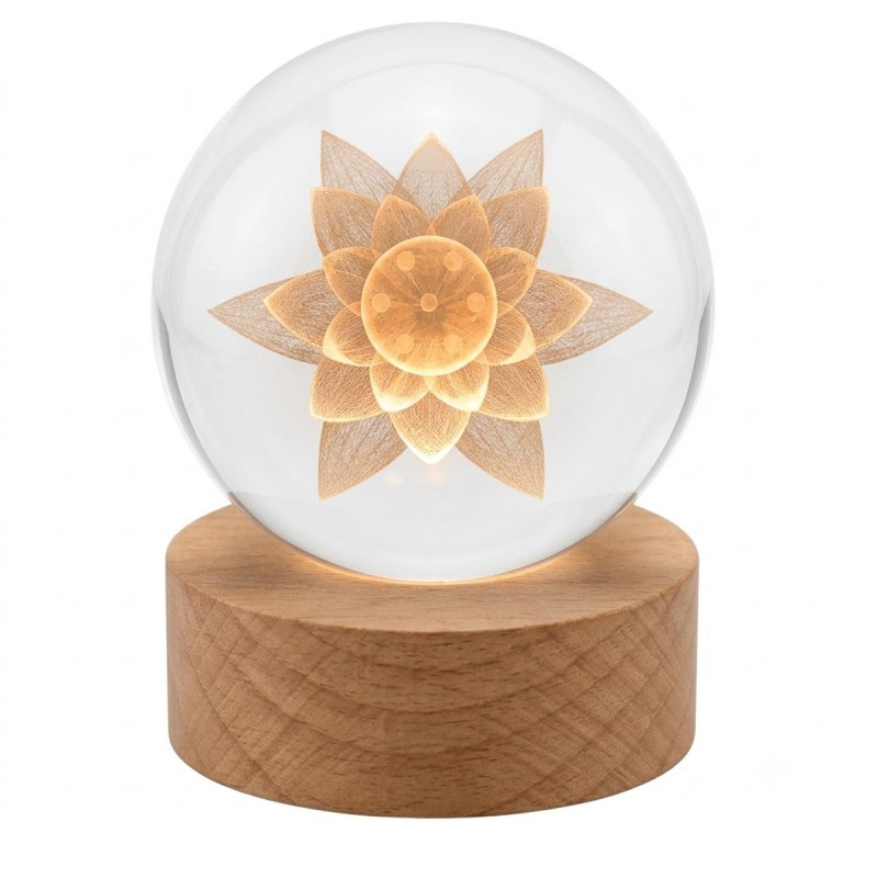 LUMINÁRIA GLOBO MODELO FLOR DE LÓTUS DE VIDRO REF: AP7814WL-6HH