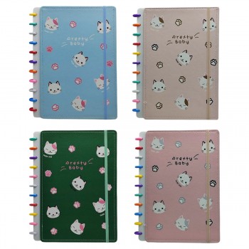 CADERNO A4 COM DISCO PARA ANOTAÇOES COM 80 FOLHAS EM PLASTICO REF: AP8312-A4