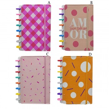 CADERNO A5 COM DISCO PARA ANOTAÇOES COM 80 FOLHAS EM PLÁSTICO REF: AP8314-A5