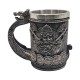 CANECA COM ALÇA MODELO VIKINGS 600ML EM METAL INOX E REVESTIDA DE RESINA DE PVC REF: AP230084