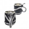 CANECA COM ALÇA MODELO COBRA 400ML EM METAL INOX E REVESTIDA DE RESINA DE PVC REF: AP230071SL