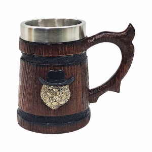 CANECA COM ALÇA MODELO GATO 600ML EM METAL INOX E REVESTIDA DE RESINA DE PVC REF: AP230074