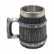 CANECA MODELO BARRIL COM ALÇA CAPACIDADE 600ML EM METAL INOX E REVESTIDA DE RESINA DE PVC REF: AP230076