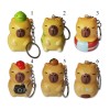 CHAVEIRO MODELO CAPIVARA EM PU COM ARGOLA DE METAL REF: AP7564S