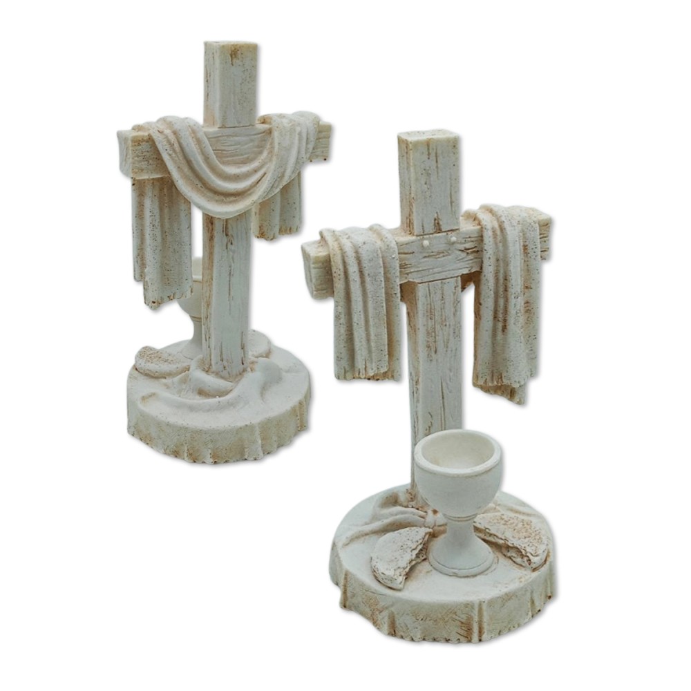 ENFEITE DECORATIVO DE MESA MODELO CRUZ E CÁLICE EM RESINA PLÁSTICA REF: AP1694 ENFEITE DECORATIVO DE MESA MODELO CRUZ E CÁLICE EM RESINA PLÁSTICA REF: AP1694