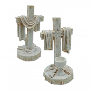 ENFEITE DECORATIVO DE MESA MODELO CRUZ E CÁLICE EM RESINA PLÁSTICA REF: AP1694