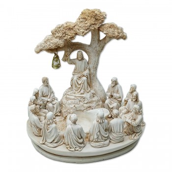 ENFEITE DECORATIVO DE MESA MODELO JESUS E OS APÓSTOLOS EM RESINA PLÁSTICA REF: APW2136