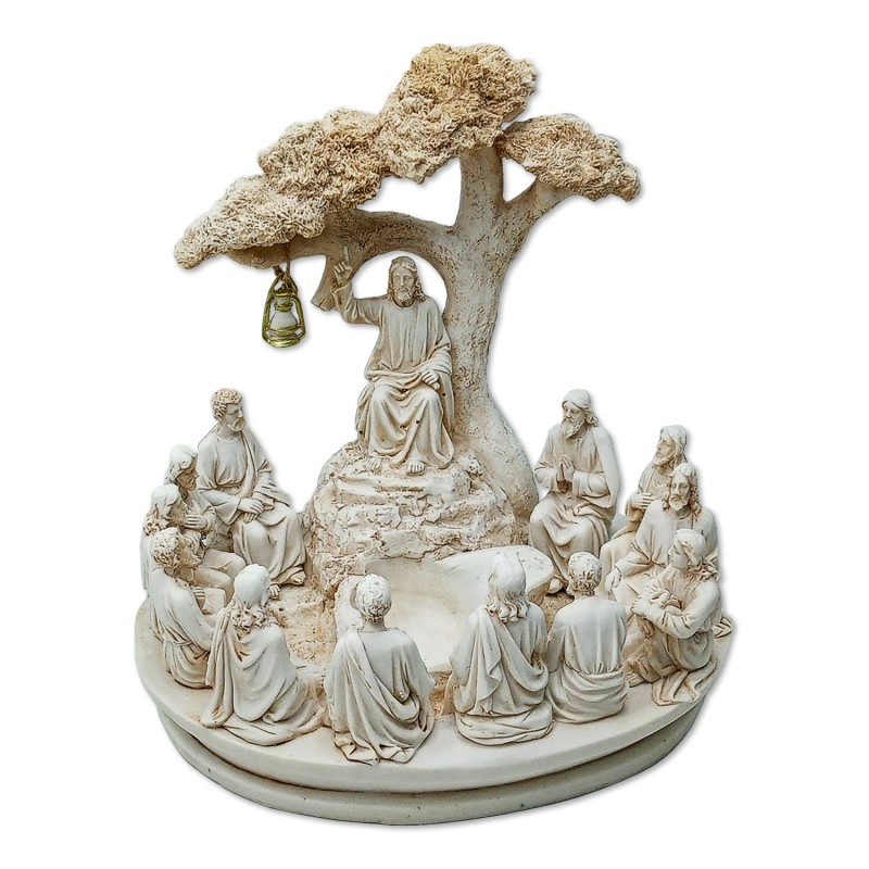 ENFEITE DECORATIVO DE MESA MODELO JESUS E OS APÓSTOLOS EM RESINA PLÁSTICA REF: APW2136