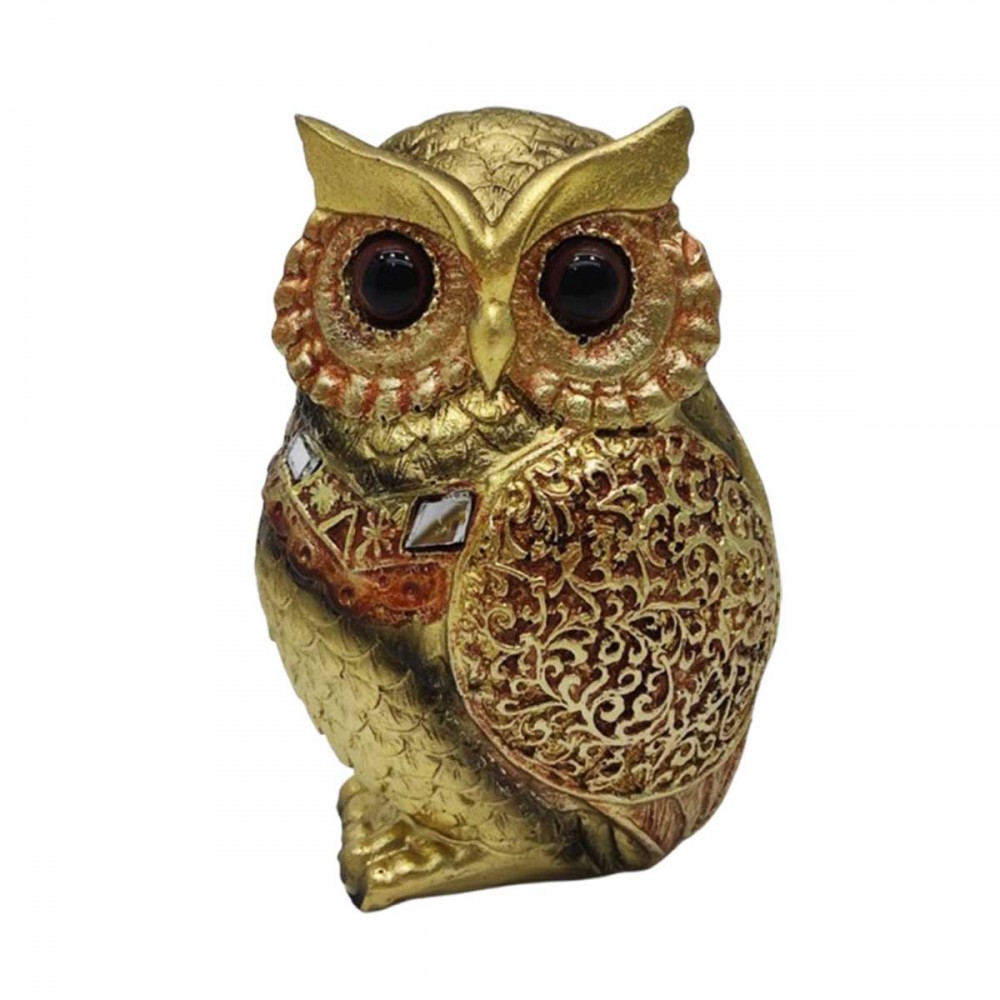 ENFEITE DECORATIVO MODELO CORUJA EM RESINA PLÁSTICA REF: AP6643OWL