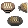 TABULEIRO OCTOGONAL DE XADREZ COM GAVETA 32PÇS EM MADEIRA MDF REF: APBB355