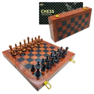 JOGO XADREZ EM MADEIRA COM 34 PEÇAS MAGNÉTICAS 39X39 REF: AP23869C02