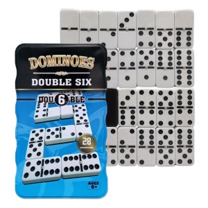 JOGO DE DOMINÓ NA LATA COM 28 PEDRAS EM MELAMINA REF: APTB5012 JOGO DE DOMINÓ NA LATA COM 28 PEDRAS EM MELAMINA REF: APTB5012