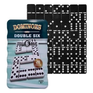 JOGO DE DOMINÓ NA LATA COM 28 PEDRAS EM MELAMINA REF: APBK5412 JOGO DE DOMINÓ NA LATA COM 28 PEDRAS EM MELAMINA REF: APBK5412