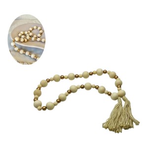 COLAR DECORATIVO DE MESA COM 43 ESFERAS DE MADEIRA E CORDA DE CÂNHAMO REF: AP9345GD01 COLAR DECORATIVO DE MESA COM 43 ESFERAS DE MADEIRA E CORDA DE CÂNHAMO REF: AP9345GD01