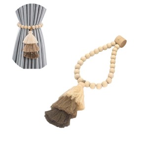 PRENDEDOR DE CORTINA DECORATIVO 24 ESFERAS DE MADEIRA E CORDA DE ALGODÃO COM ÍMÃ REF: AP9345M02 PRENDEDOR DE CORTINA DECORATIVO 24 ESFERAS DE MADEIRA E CORDA DE ALGODÃO COM ÍMÃ REF: AP9345M02