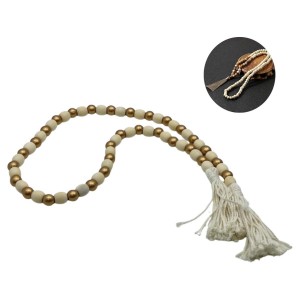 COLAR DECORATIVO DE MESA COM 61 ESFERAS DE MADEIRA E CORDA DE ALGODÃO REF: AP934515 COLAR DECORATIVO DE MESA COM 61 ESFERAS DE MADEIRA E CORDA DE ALGODÃO REF: AP934515