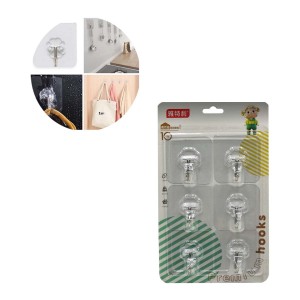 GANCHOS AUTOADESIVOS CARTELA 6 UNIDADES EM PLÁSTICO PVC E METAL REF: APYTL-0523 GANCHOS AUTOADESIVOS CARTELA 6 UNIDADES EM PLÁSTICO PVC E METAL REF: APYTL-0523