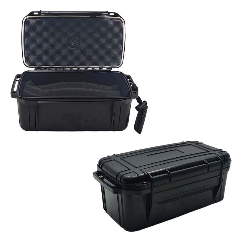 CAIXA UMIDORA PARA TRANSPORTE E ARMAZENAGEM DE 10 À 15 CHARUTOS EM PLÁSTICO ABS REF: APX-3002CI