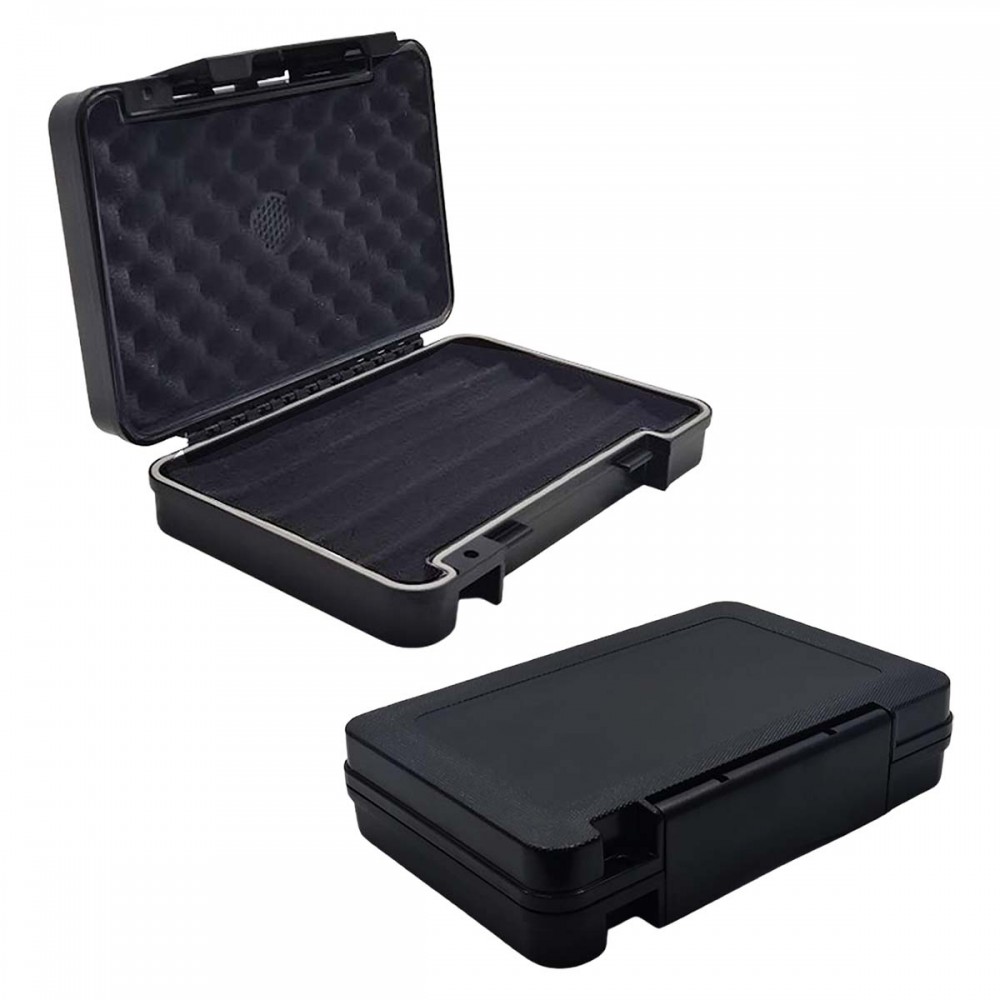 CAIXA UMIDORA PARA TRANSPORTE E ARMAZENAGEM DE 5 CHARUTOS EM PLÁSTICO ABS REF: APX-BP1402
