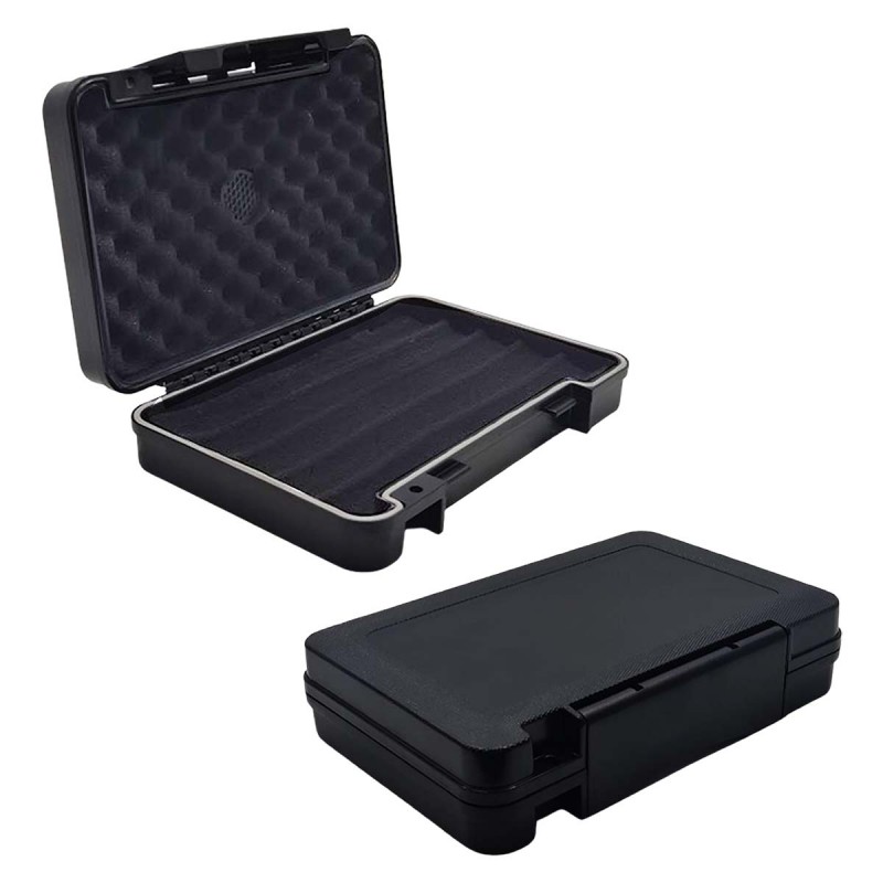 CAIXA UMIDORA PARA TRANSPORTE E ARMAZENAGEM DE 5 CHARUTOS EM PLÁSTICO ABS REF: APX-BP1402