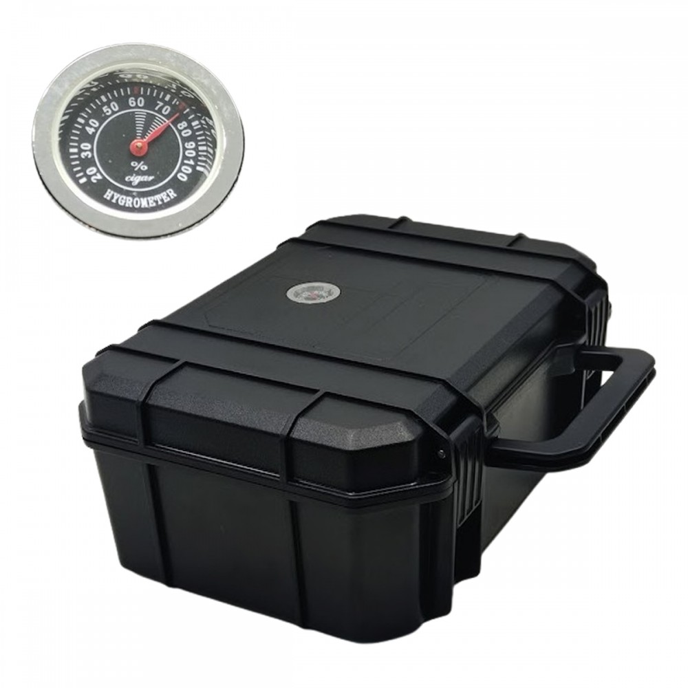 CAIXA UMIDORA PARA TRANSPORTE E ARMAZENAGEM DE 14 À 21 CHARUTOS EM PLÁSTICO ABS REF: APNEW-1601
