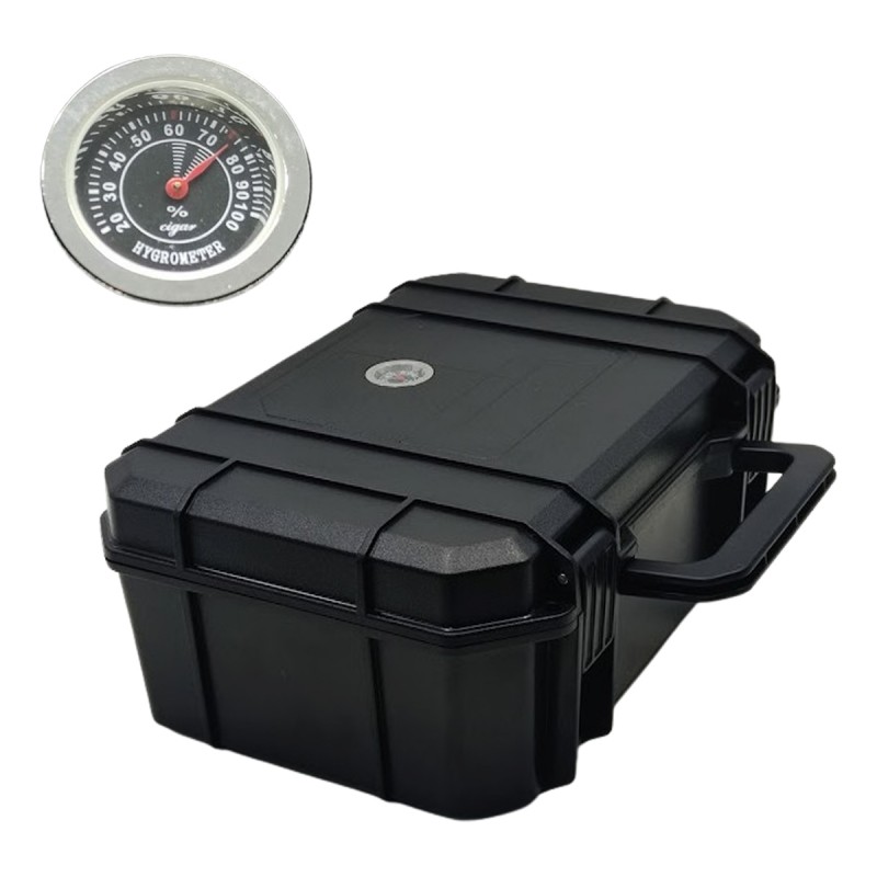 CAIXA UMIDORA PARA TRANSPORTE E ARMAZENAGEM DE 14 À 21 CHARUTOS EM PLÁSTICO ABS REF: APNEW-1601