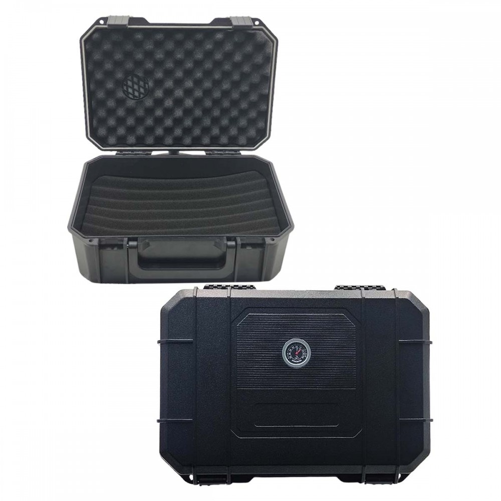 CAIXA UMIDORA PARA TRANSPORTE E ARMAZENAGEM DE 14 À 21 CHARUTOS EM PLÁSTICO ABS REF: APNEW-1601