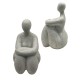 ENFEITE DECORATIVO DE MESA MODELO MULHER SENTADA EM RESINA PLÁSTICA REF: AP674802S