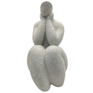 ENFEITE DECORATIVO DE MESA MODELO MULHER PENSANDO EM RESINA PLÁSTICA REF: AP674803S