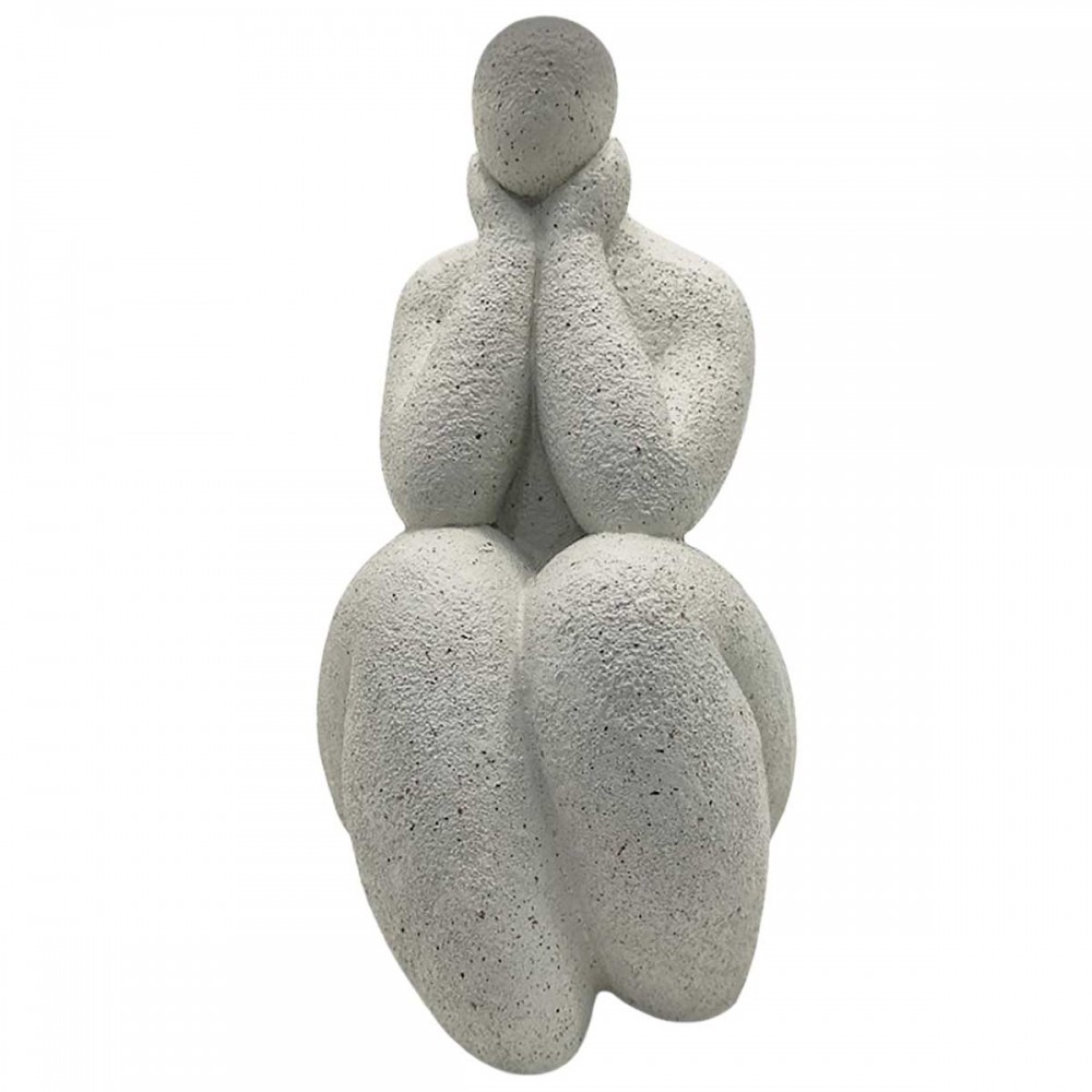 ENFEITE DECORATIVO DE MESA MODELO MULHER PENSANDO EM RESINA PLÁSTICA REF: AP674806S