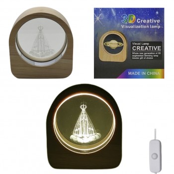 LUMINÁRIA DECORATIVA EM VIDRO COM SUPORTE  MODELO NOSSA SENHORA REF: AP7814YT-6SX