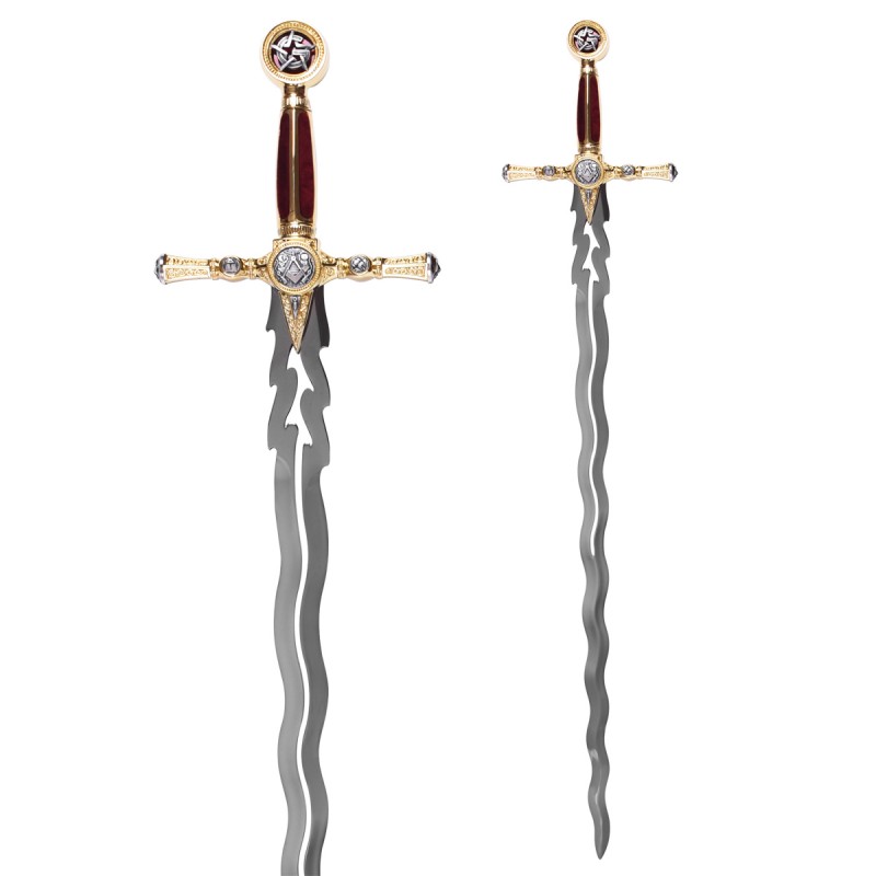 ESPADA DECORATIVA COM LÂMINA SEM CORTE E SUPORTE DE MADEIRA REF: PFL25963
