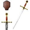 ESPADA DECORATIVA COM LÂMINA SEM CORTE E SUPORTE DE MADEIRA REF: PFL25963