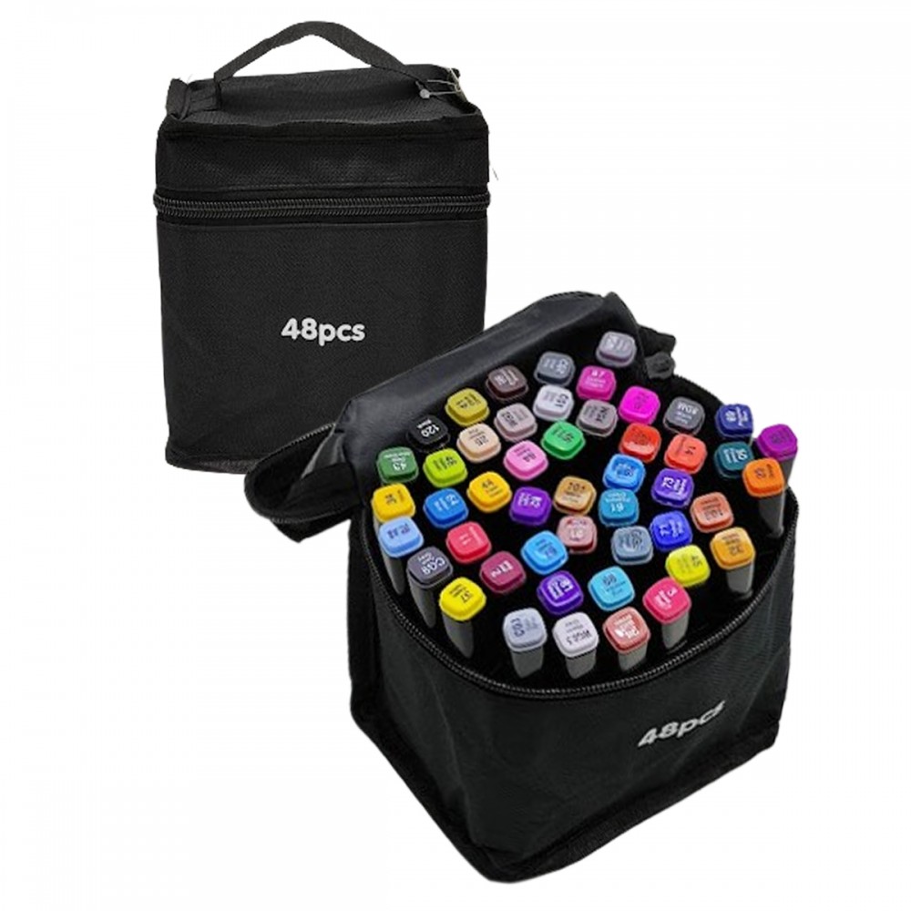 KIT COM 48 CANETAS MARCADORAS DE PONTA DUPLA PROFISSIONAL REF: APAM-048 KIT COM 48 CANETAS MARCADORAS DE PONTA DUPLA PROFISSIONAL REF: APAM-048
