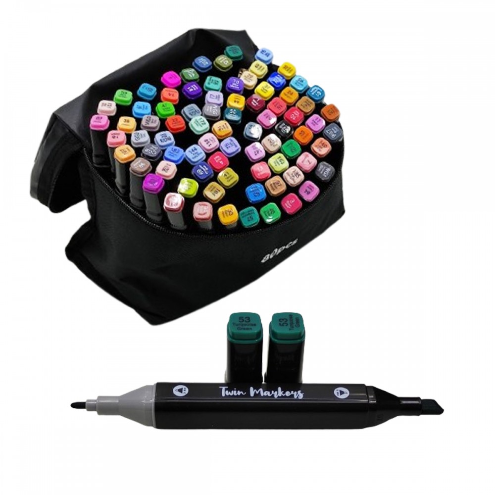 KIT COM 80 CANETAS MARCADORAS DE PONTA DUPLA PROFISSIONAL REF: APAM-080 KIT COM 80 CANETAS MARCADORAS DE PONTA DUPLA PROFISSIONAL REF: APAM-080