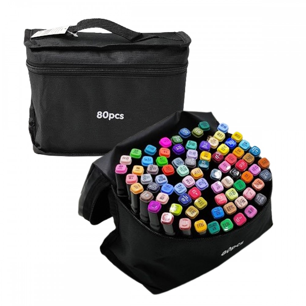 KIT COM 80 CANETAS MARCADORAS DE PONTA DUPLA PROFISSIONAL REF: APAM-080 KIT COM 80 CANETAS MARCADORAS DE PONTA DUPLA PROFISSIONAL REF: APAM-080