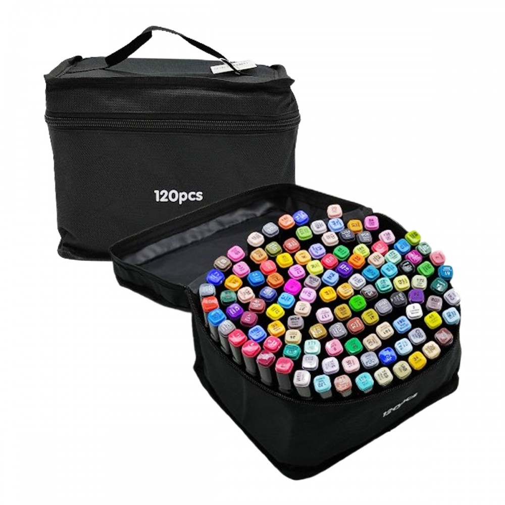 KIT COM 120 CANETAS MARCADORAS DE PONTA DUPLA PROFISSIONAL REF: APAM-120 KIT COM 120 CANETAS MARCADORAS DE PONTA DUPLA PROFISSIONAL REF: APAM-120