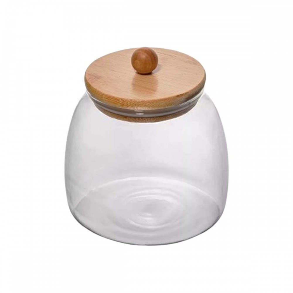  POTE DE VIDRO COM TAMPA EM BAMBU 750ML REF: APPD750ML