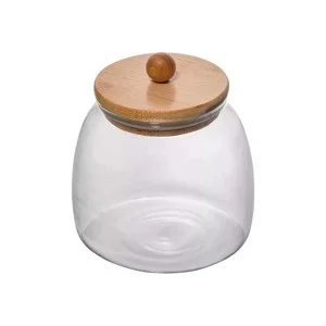  POTE DE VIDRO COM TAMPA EM BAMBU 750ML REF: APPD750ML