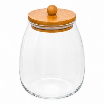  POTE DE VIDRO COM TAMPA EM BAMBU 1000ML REF: APPD1000ML