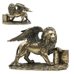 ENFEITE DE MESA MODELO LEÃO DE SÃO MARCOS EM RESINA PLÁSTICA REF: APWU77040A1