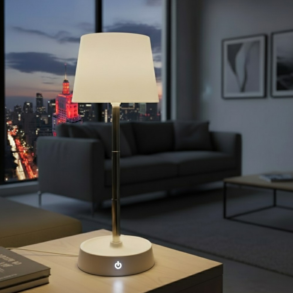 LUMINÁRIA LED DE MESA RECARREGÁVEL EM METAL E PLÁSTICO REF: APB06T-WH LUMINÁRIA LED DE MESA RECARREGÁVEL EM METAL E PLÁSTICO REF: APB06T-WH