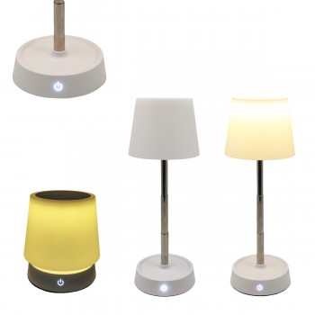LUMINÁRIA LED DE MESA RECARREGÁVEL EM METAL E PLÁSTICO REF: APB06T-WH