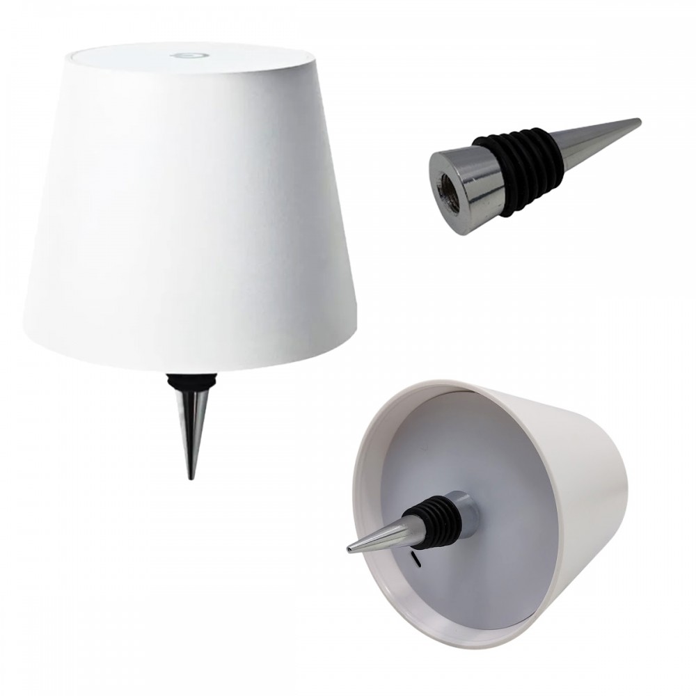 LUMINÁRIA DECORATIVA LED COM ENCAIXE PARA GARRAFA EM METAL E PLÁSTICO REF: APB06L-WH LUMINÁRIA DECORATIVA LED COM ENCAIXE PARA GARRAFA EM METAL E PLÁSTICO REF: APB06L-WH