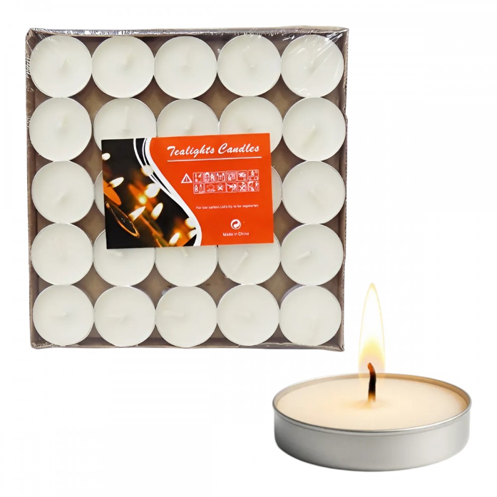 KIT 50 VELAS EM PARAFINA COM BASE EM ALUMÍNIO REF: AP7305R50 KIT 50 VELAS EM PARAFINA COM BASE EM ALUMÍNIO REF: AP7305R50